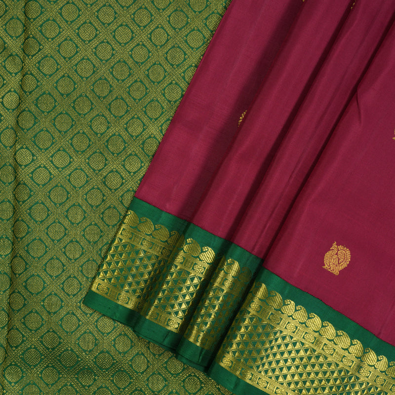 Hayagrivas Handloom Maroon Ten Yards Silk Madisar BBD665H9-1