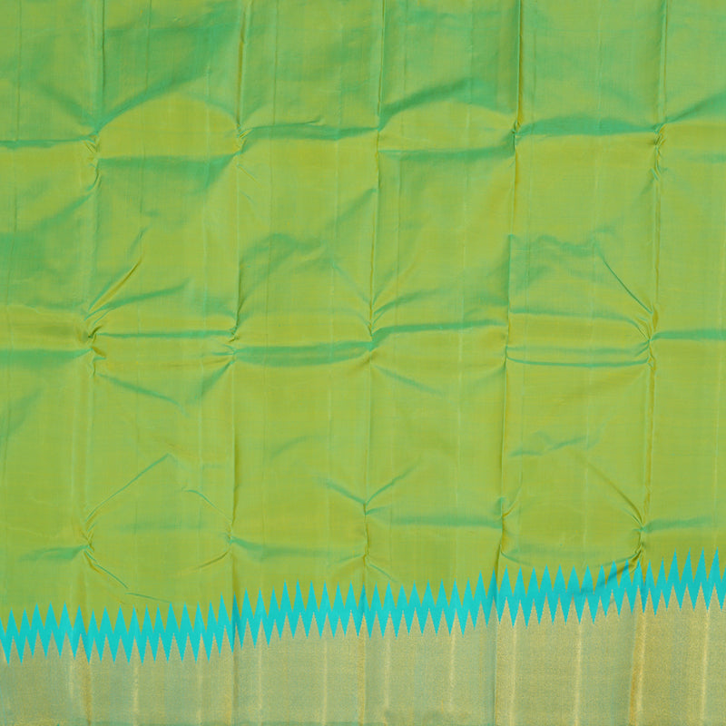 Hayagrivas Fluorscent Green Kanjivaram Silk Saree with Sea Green Border - BBD668H8-2