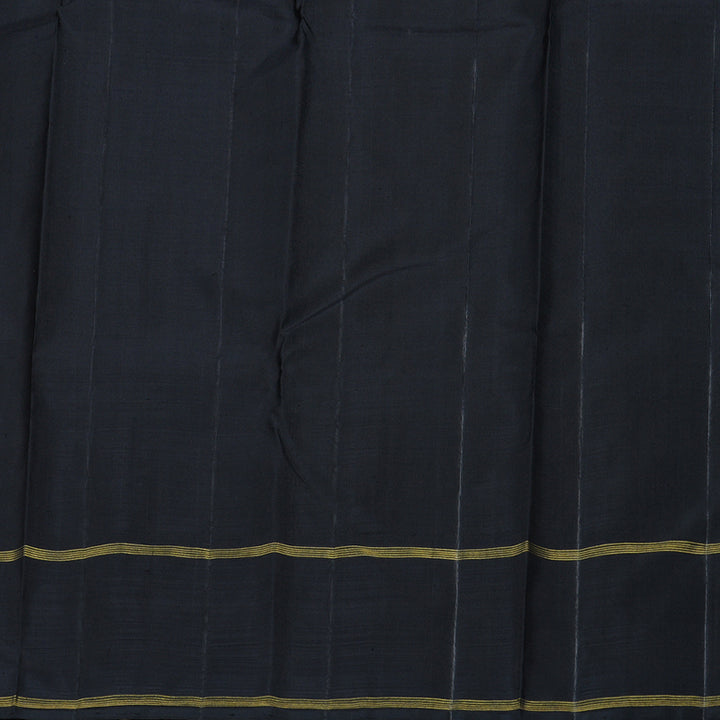 Hayagrivas Yellow Kanjivaram Silk Saree with Black Border BBD673H1-1