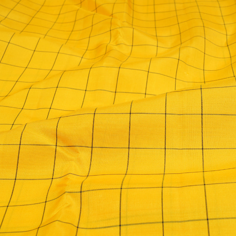 Hayagrivas Yellow Handloom Kanjivaram Silk Saree with Black Border BBD673H2-10