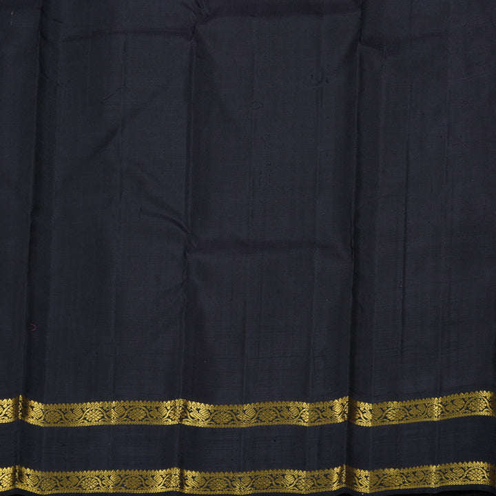 Hayagrivas Yellow Handloom Kanjivaram Silk Saree with Black Border BBD673H2-10