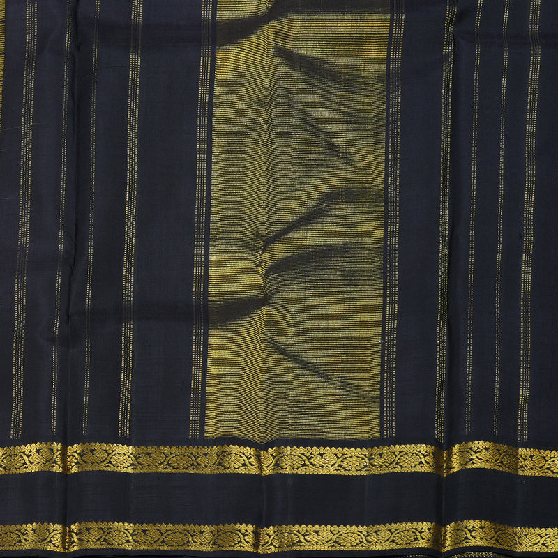 Hayagrivas Yellow Handloom Kanjivaram Silk Saree with Black Border BBD673H2-10