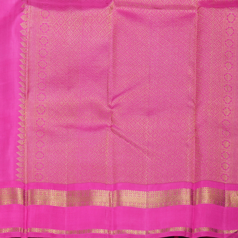 Hayagrivas Handloom Peacock Blue With Pink Kanjivaram Silk Saree BBD673H2-9