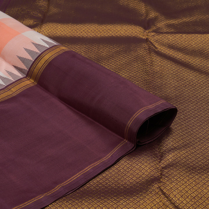 Hayagrivas Handloom Kanjivaram Pastel Shades Silk Saree with Maroon Border BBD675H2-1