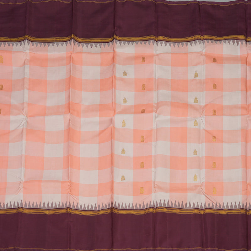 Hayagrivas Handloom Kanjivaram Pastel Shades Silk Saree with Maroon Border BBD675H2-1