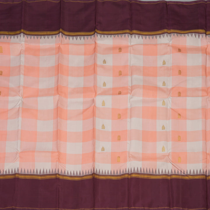 Hayagrivas Handloom Kanjivaram Pastel Shades Silk Saree with Maroon Border BBD675H2-1