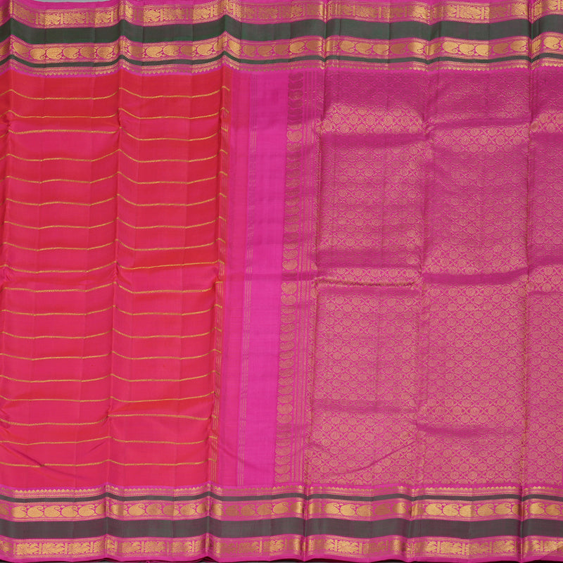 Hayagrivas Orangish Pink Kanjivaram Silk Saree with Pink Border BBD679H1-1