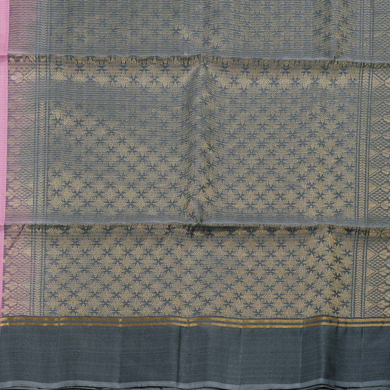 Hayagrivas Light Pink Soft Silk Saree with Grey Border BBD67D1-1