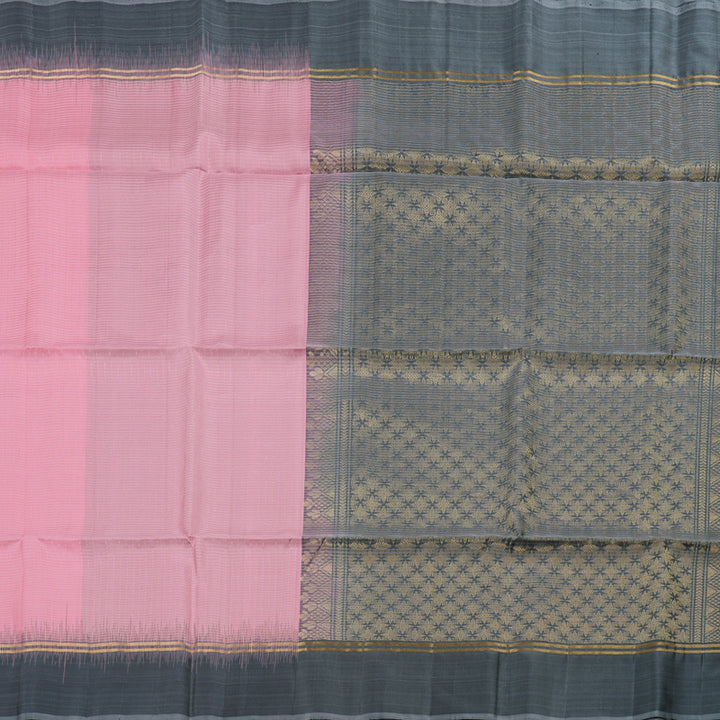 Hayagrivas Light Pink Soft Silk Saree with Grey Border BBD67D1-1