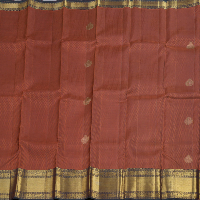 Hayagrivas Brown Handloom Kanjivaram Silk Saree with Mandhalir Border BBD683H2-1