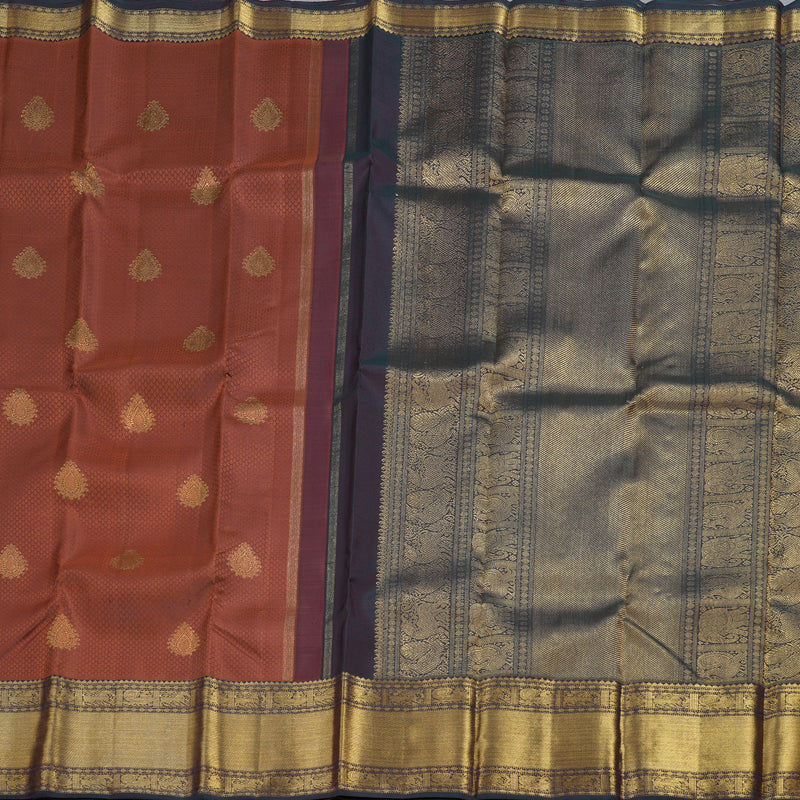 Hayagrivas Brown Handloom Kanjivaram Silk Saree with Mandhalir Border BBD683H2-1