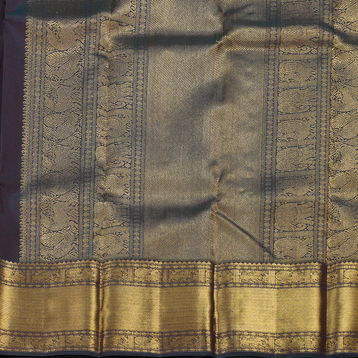 Hayagrivas Brown Handloom Kanjivaram Silk Saree with Mandhalir Border BBD683H2-1