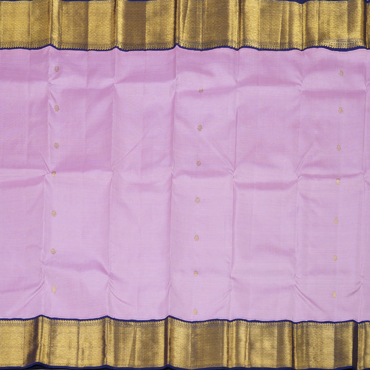 Hayagrivas Baby Pink Kanjivaram Silk Saree with Midnight Blue Border - BBD684H3-1