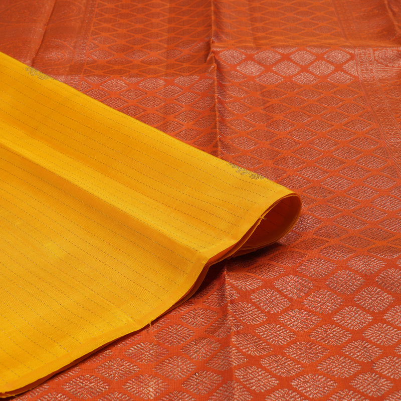 Hayagrivas Yellow Handloom Kanjivaram Silk Saree BBD687H12-1