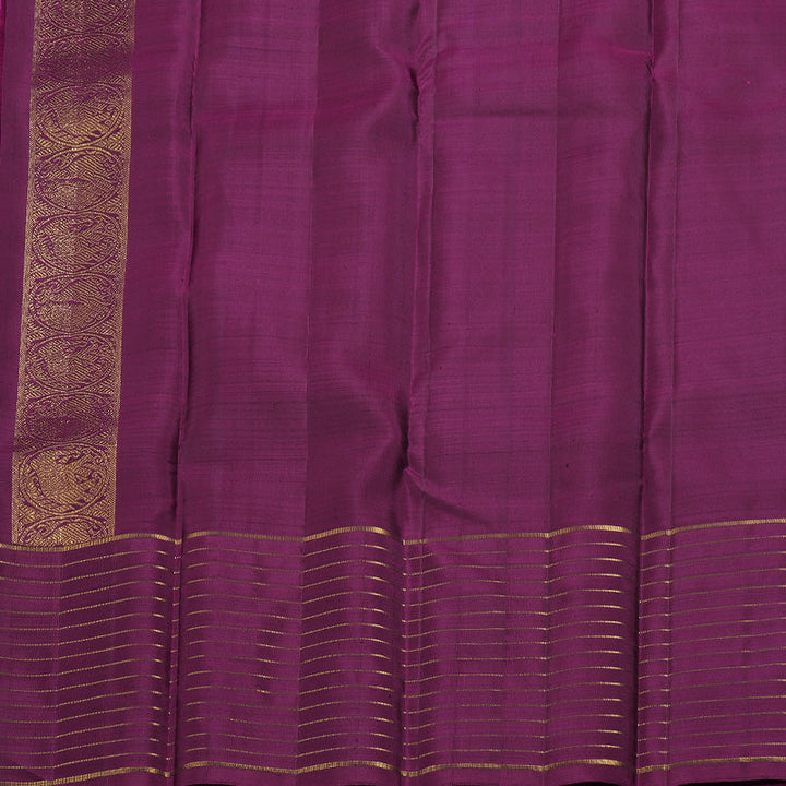 Hayagrivas Dark Grey Kanjivaram Silk Saree with Purple Border BBD687H9-3