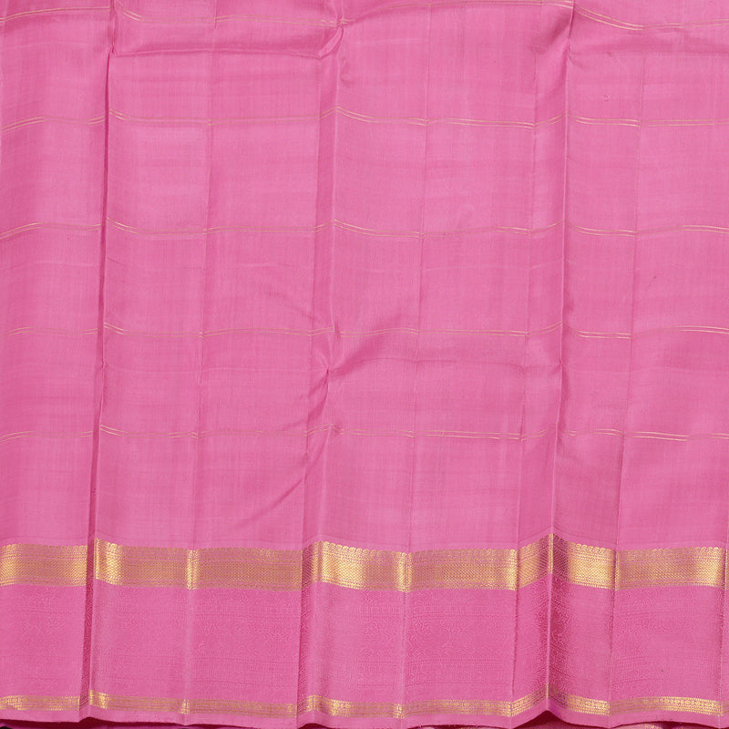 Hayagrivas Pastel Checks Kanjivaram Silk Saree with Pink Border - BBD694H6-1