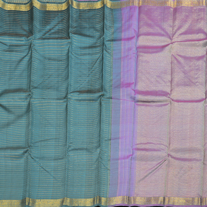 Hayagrivas Pastel Blue Kanjivaram Silk Saree with Pastel Blue Border BBD709H8-2