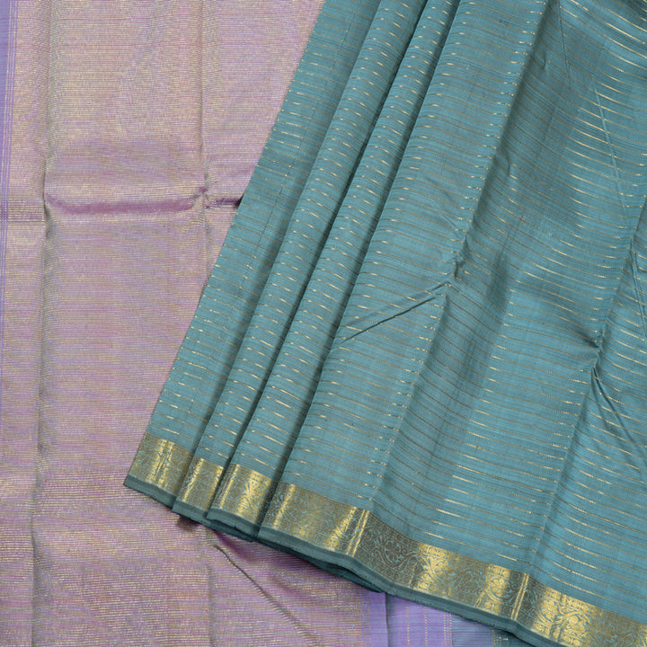 Hayagrivas Pastel Blue Kanjivaram Silk Saree with Pastel Blue Border BBD709H8-2