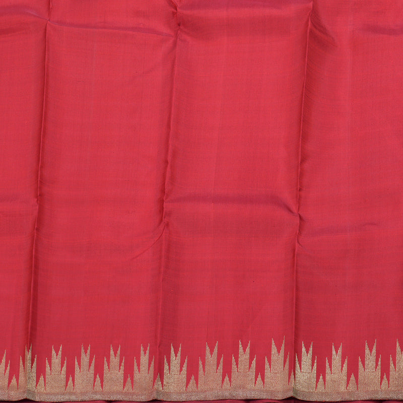 Hayagrivas red Kanjivaram Silk Saree with Red Border - BBD710H2-1