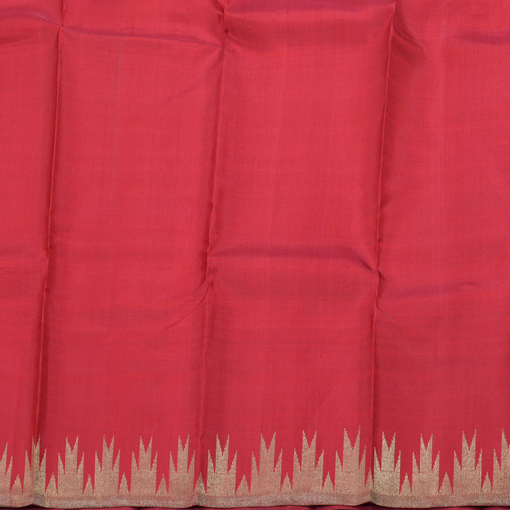 Hayagrivas red Kanjivaram Silk Saree with Red Border - BBD710H2-1