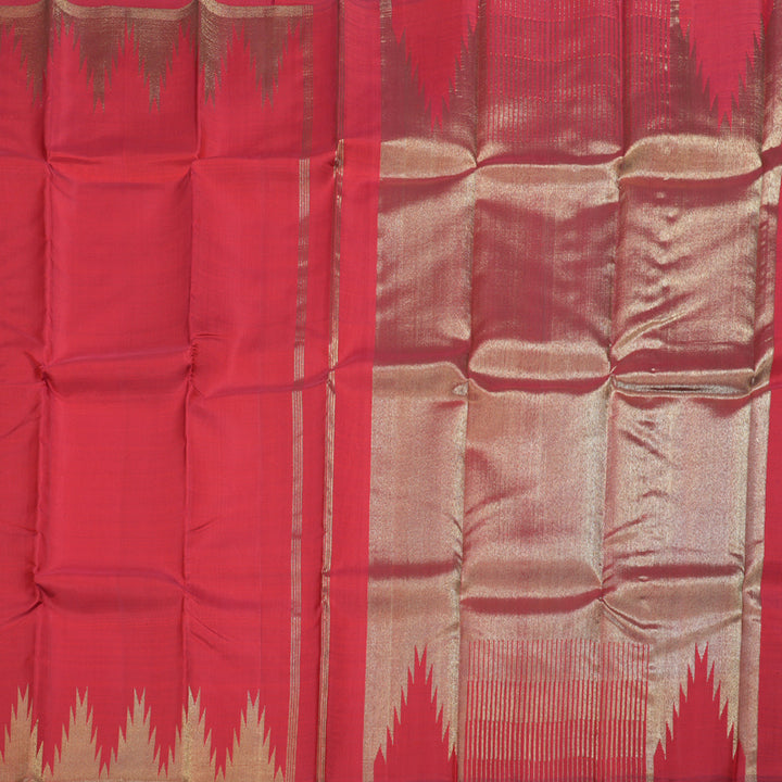 Hayagrivas red Kanjivaram Silk Saree with Red Border - BBD710H2-1