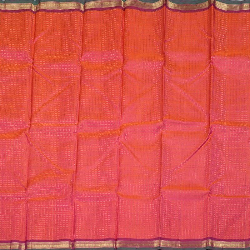 Hayagrivas Orangish Pink Kanjivaram Silk Saree with Berry  Border - BBD710H4-1