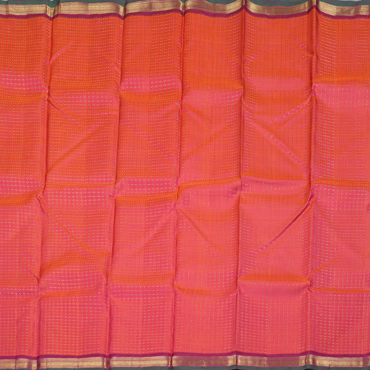 Hayagrivas Orangish Pink Kanjivaram Silk Saree with Berry  Border - BBD710H4-1