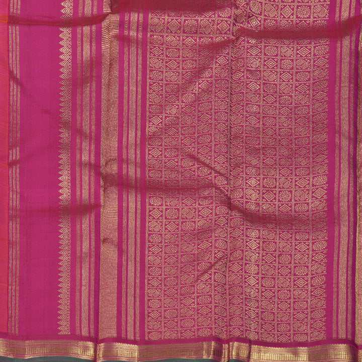 Hayagrivas Orangish Pink Kanjivaram Silk Saree with Berry  Border - BBD710H4-1