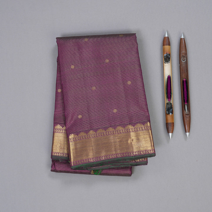 Hayagrivas Purple Kanjivaram Silk Saree with Purple Border - BBD710H7-1