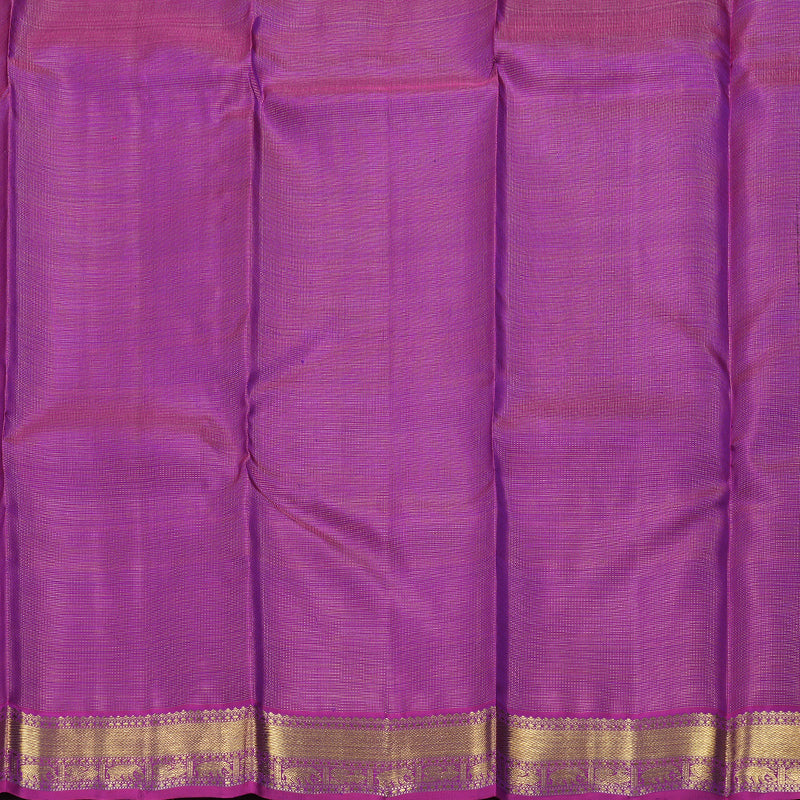 Hayagrivas Peacock Blue Kanjivaram Silk Saree with Purple Border - BBD712H2-1