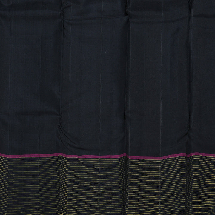 Hayagrivas Handloom Gold With Black Kanjivaram Silk Saree BBD713H1-1