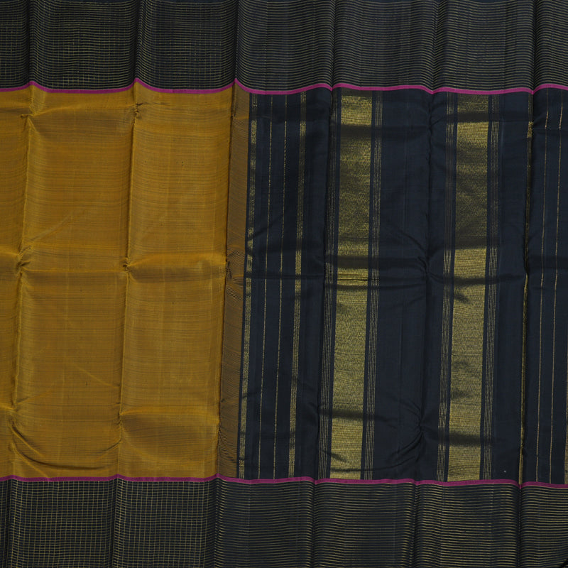 Hayagrivas Handloom Gold With Black Kanjivaram Silk Saree BBD713H1-1