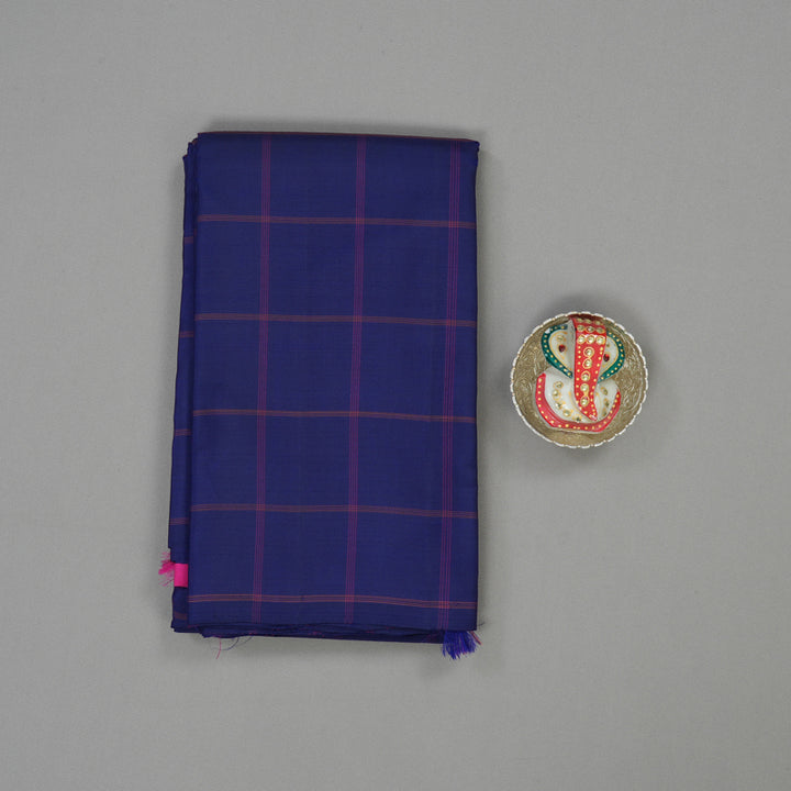 Hayagrivas Handloom Dark Blue Kanjivaram Silk Saree BBD713H2-3