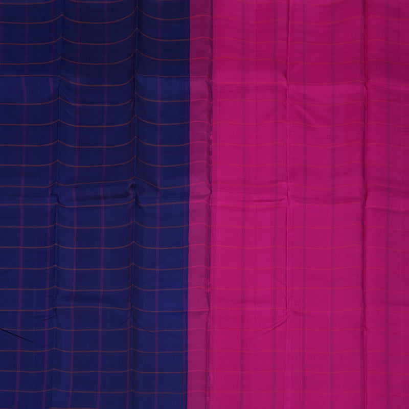 Hayagrivas Handloom Dark Blue Kanjivaram Silk Saree BBD713H2-3