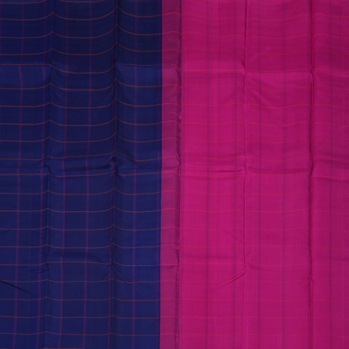 Hayagrivas Handloom Dark Blue Kanjivaram Silk Saree BBD713H2-3