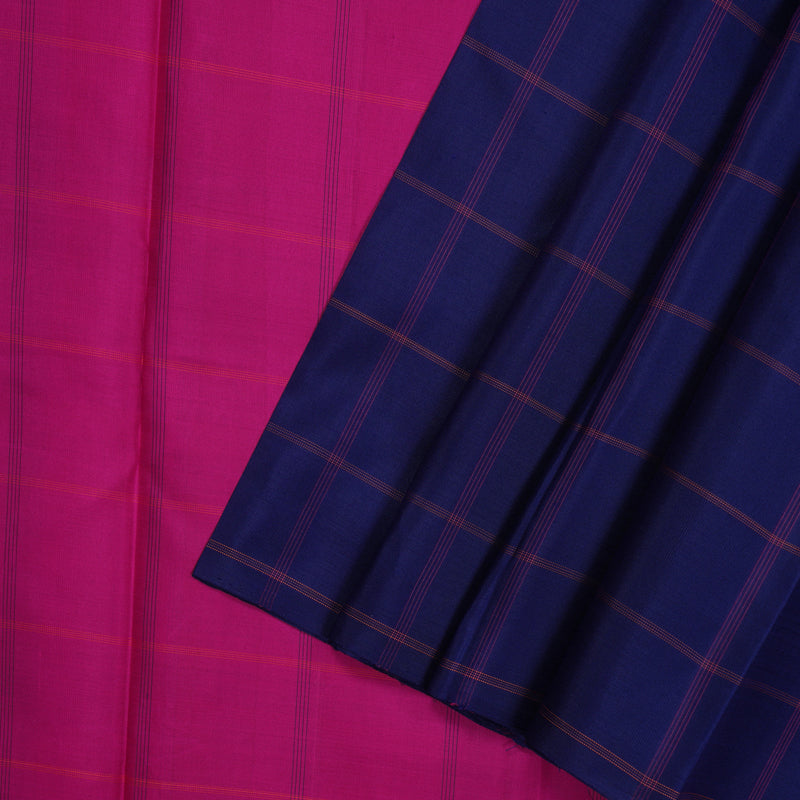 Hayagrivas Handloom Dark Blue Kanjivaram Silk Saree BBD713H2-3