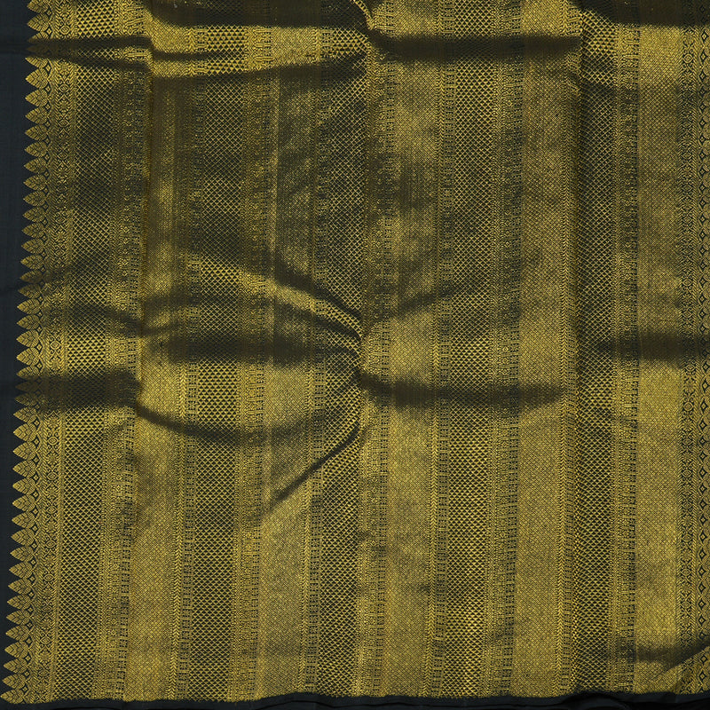 Hayagrivas Handloom Grey Kanjivaram Silk Saree with Black border BBD713H4-1