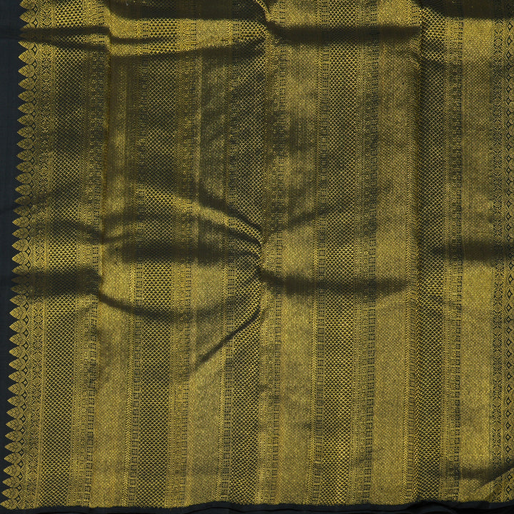 Hayagrivas Handloom Grey Kanjivaram Silk Saree with Black border BBD713H4-1