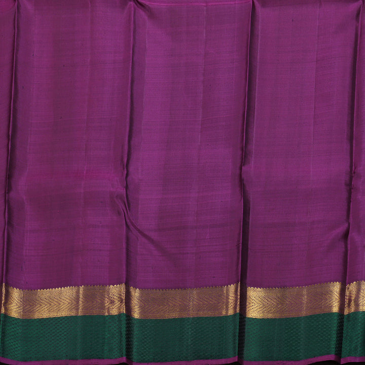 Hayagrivas Sampangi Yellow Kanjivaram Silk Saree with Purple Border - BBD715H7-1