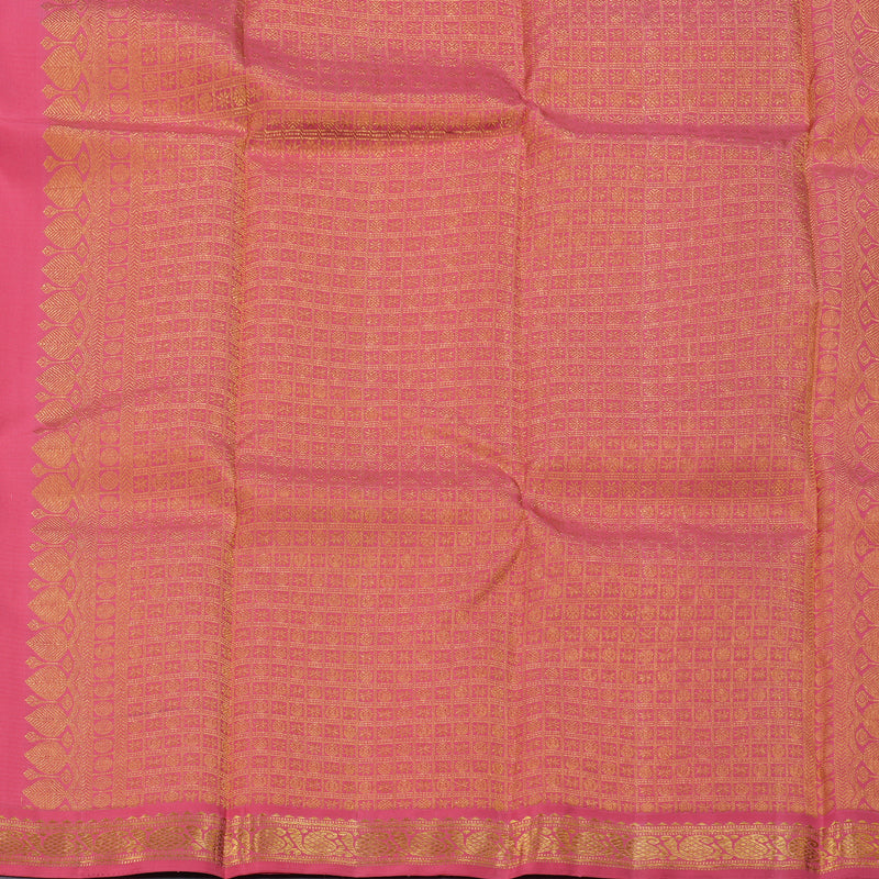 Hayagrivas Mild Orange and Beige Kanjivaram Silk Saree with Hot Pink Border BBD715H9-1