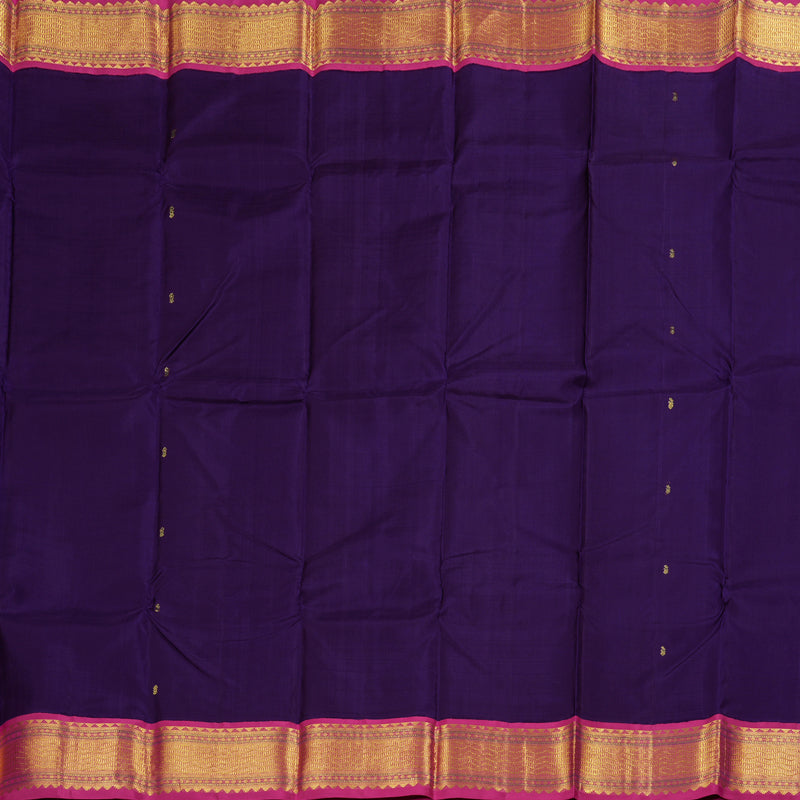 Hayagrivas Blue Kanjivaram Silk Saree with Pink Border BBD718H2-1