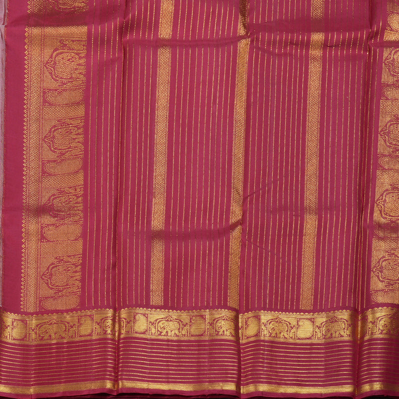 Hayagrivas  Beige Handloom Kanjivaram Silk Saree with Maroon Border BBD718H3-1