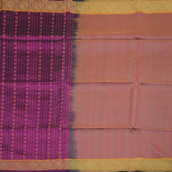 Hayagrivas Handloom Kora Silk Cotton Saree in Enchanting Purple BBD71D2-1