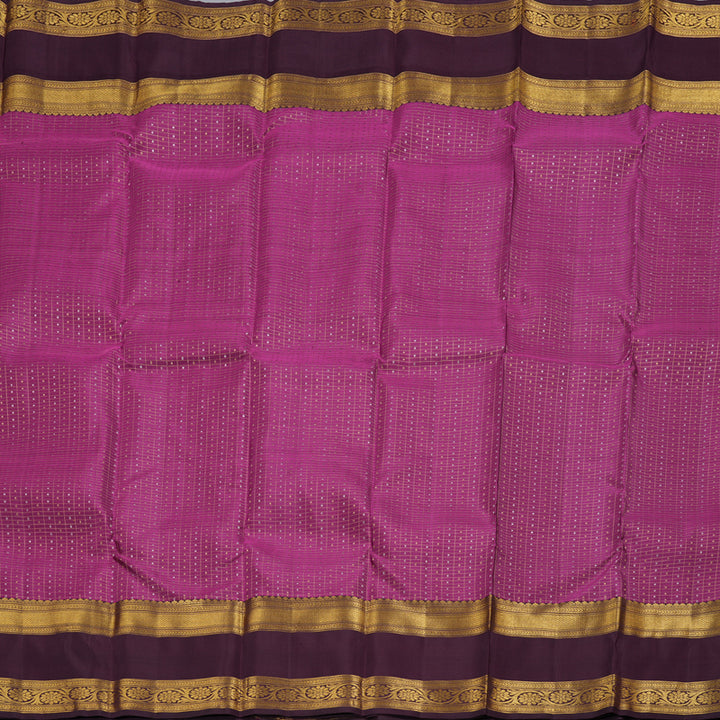 Hayagrivas Magenta Kanjivaram Silk Saree with Brown Border - BBD721H13-1