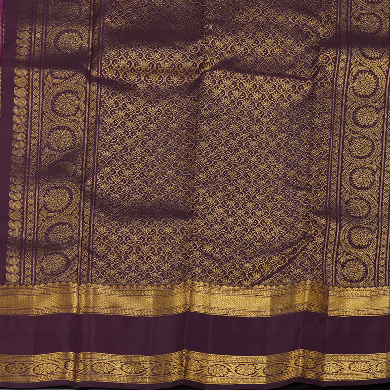 Hayagrivas Magenta Kanjivaram Silk Saree with Brown Border - BBD721H13-1