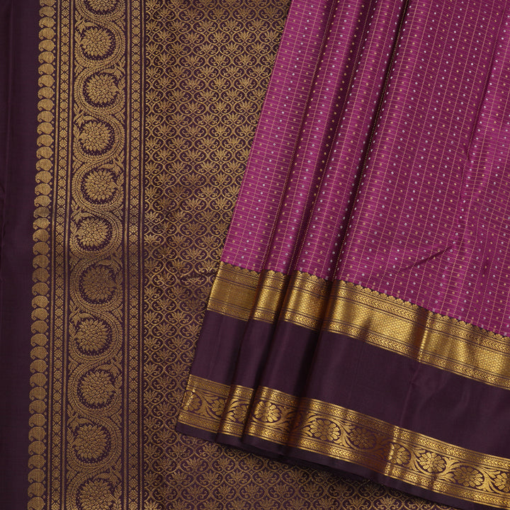 Hayagrivas Magenta Kanjivaram Silk Saree with Brown Border - BBD721H13-1