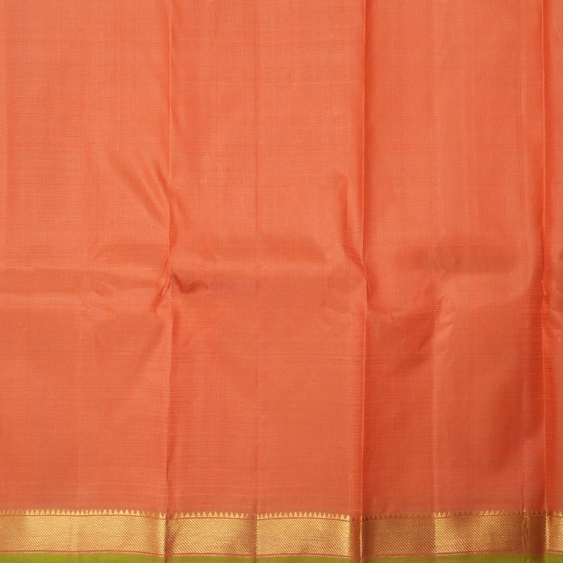 Hayagrivas Orangish Pink Kanjivaram Silk Saree with Mandhalir Border - BBD721H4-6