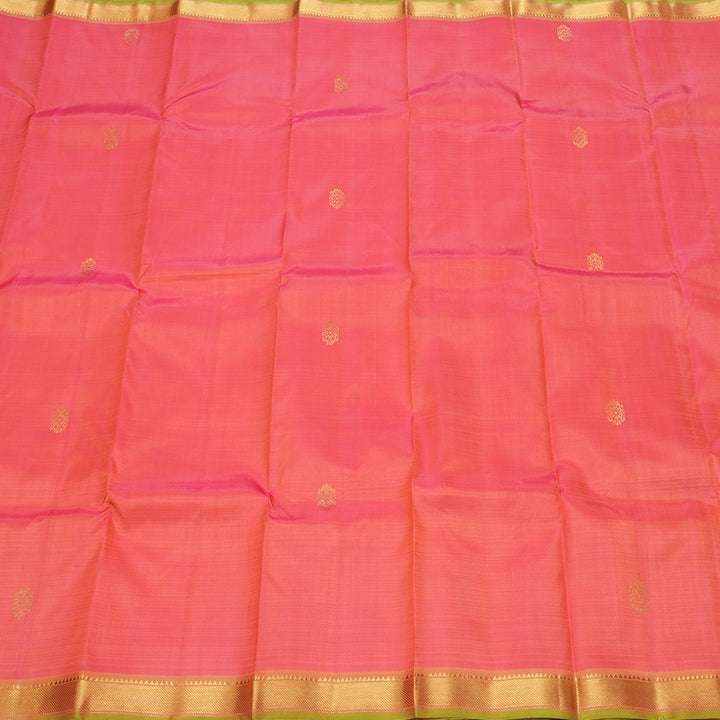 Hayagrivas Orangish Pink Kanjivaram Silk Saree with Mandhalir Border - BBD721H4-6