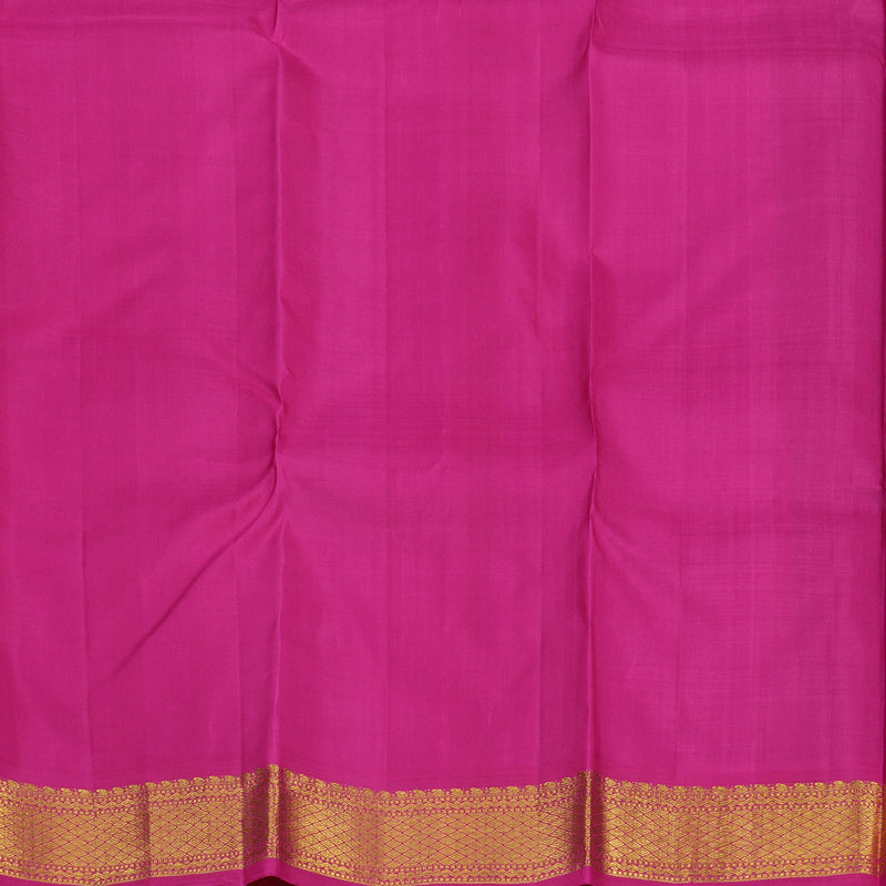 Hayagrivas Handloom Bottle Green Kanjivaram Silk Saree with Rani Pink Border BBD727H2-2
