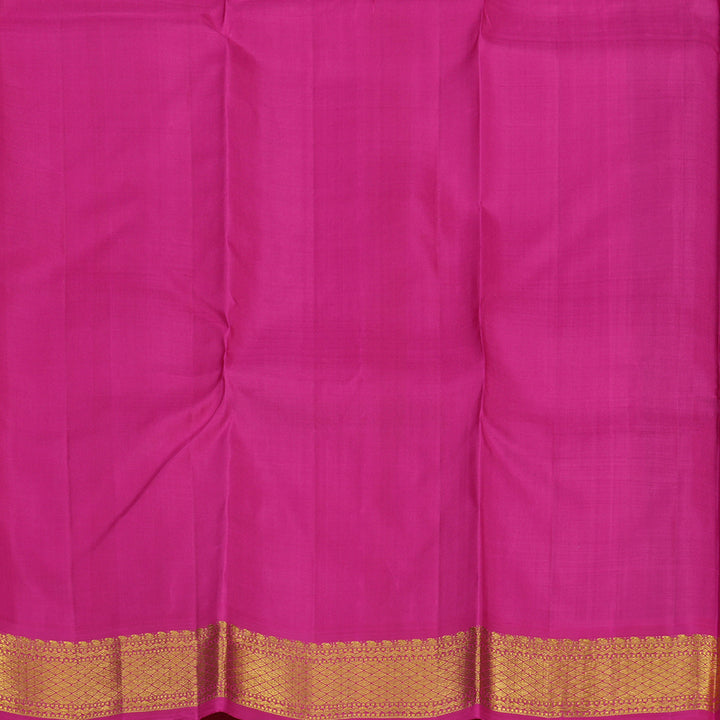 Hayagrivas Handloom Bottle Green Kanjivaram Silk Saree with Rani Pink Border BBD727H2-2